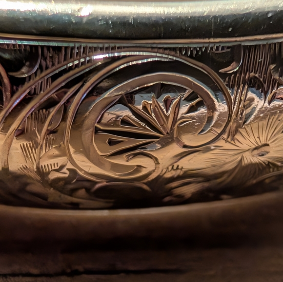 Vintage 1955, Chester JS Sterling Silver Hinged Cuff Bangle - Picture 2 of 6